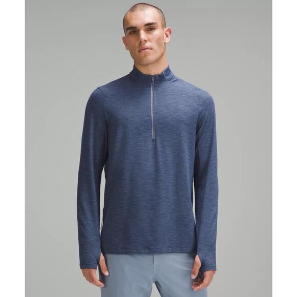 Lululemon Pullover Mens 2XL Blue Surge Warm Half Zip Long Sleeve Athletic Gym - Picture 1 of 12